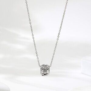 Silver Hawaiian Plumeria Slider Necklace